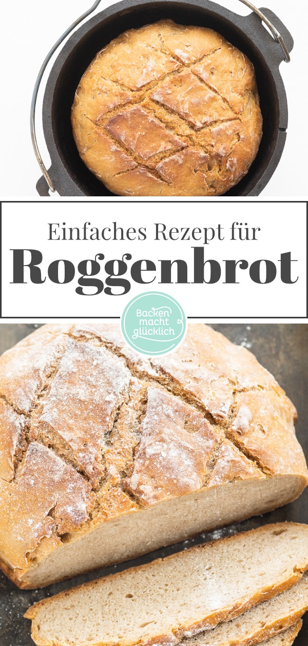 Leckeres Roggen-Sauerteigbrot ohne Hefe, das unkompliziert zubereitet ist. Das Bauernbrot ist das perfekte Brot für jeden Tag – super lecker und gut vorzubereiten.