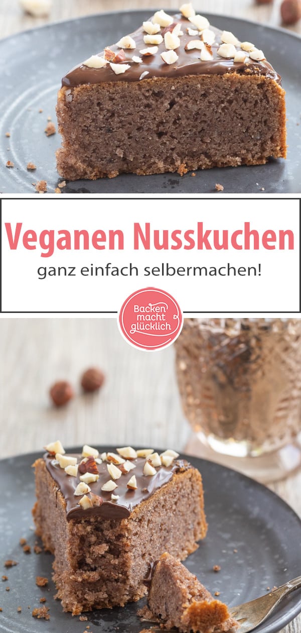 Sehr schnelles, einfaches Rezept für einen saftigen Nusskuchen ohne Eier, Butter und Milch. Dieser vegane Nusskuchen ist köstlich!