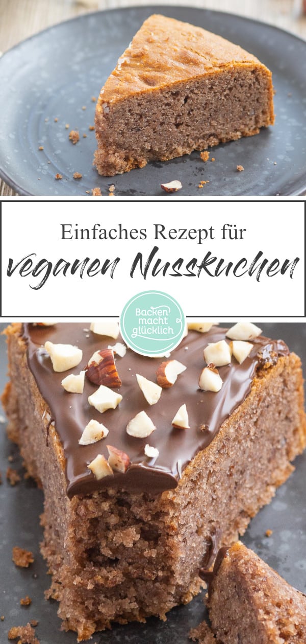 Sehr schnelles, einfaches Rezept für einen saftigen Nusskuchen ohne Eier, Butter und Milch. Dieser vegane Nusskuchen ist köstlich!