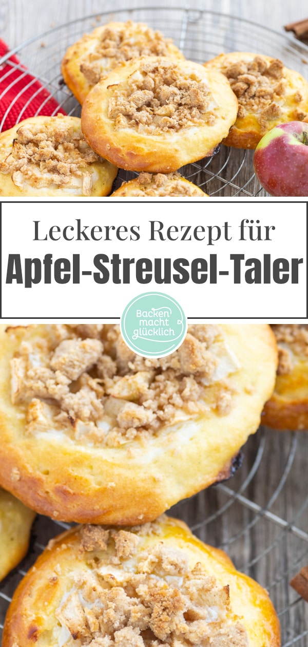 Leckere Teilchen aus Quark-Öl-Teig, buttrigen Streuseln und fruchtigem Belag: Diese Apfel-Streusel-Taler sind ein herbstlicher, saftiger und knuspriger Genuss!