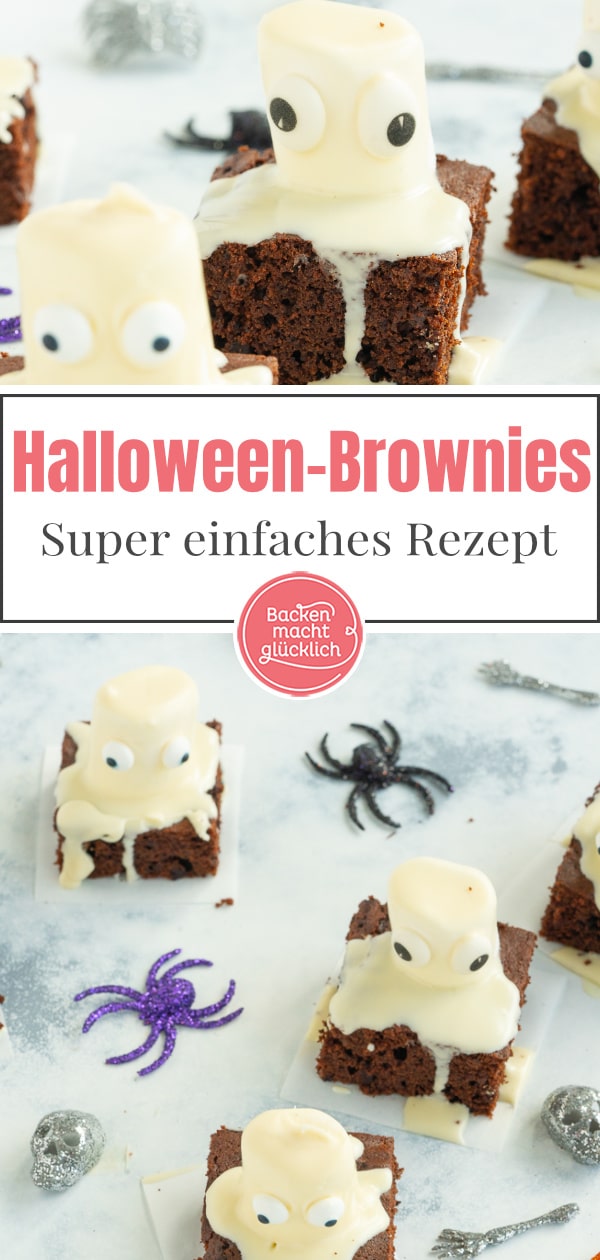 Lust auf leckere, witzige Geister-Brownies für Halloween? Die Brownie-Geister sind super einfach gemacht & echte Hingucker!