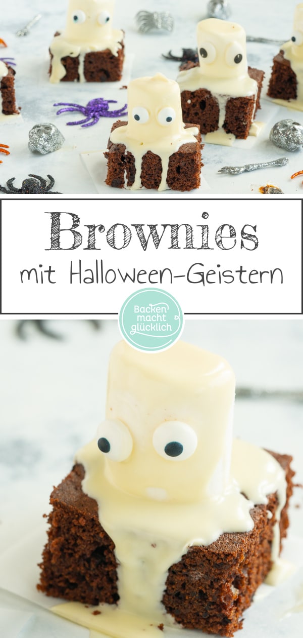 Lust auf leckere, witzige Geister-Brownies für Halloween? Die Brownie-Geister sind super einfach gemacht & echte Hingucker!