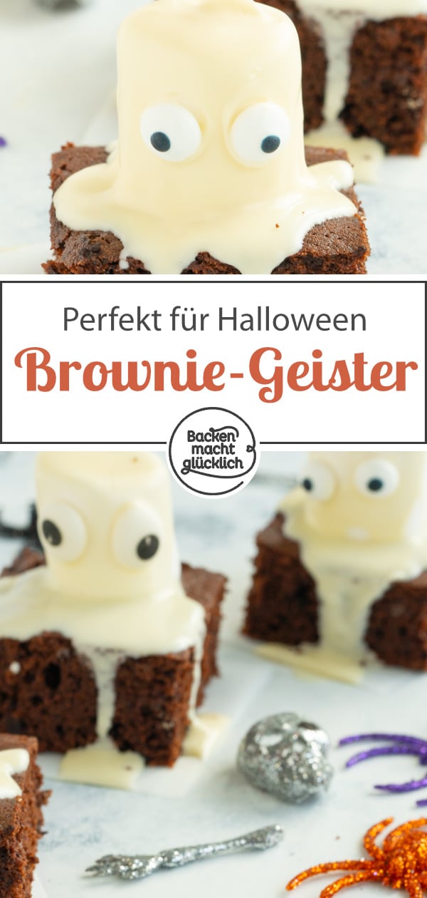 Lust auf leckere, witzige Geister-Brownies für Halloween? Die Brownie-Geister sind super einfach gemacht & echte Hingucker!