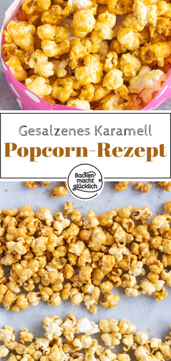 Einfaches Rezept für geniales Salted Caramel Popcorn wie im Kino. Das Karamell-Popcorn ist der perfekte Snack für gemütliche Abende.