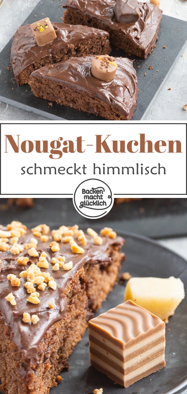 Ein himmlischer Nuss-Nougat-Kuchen mit Marzipan und Schokoladen-Ganache. Der Marzipankuchen ist einfach zu backen und absolut lecker!