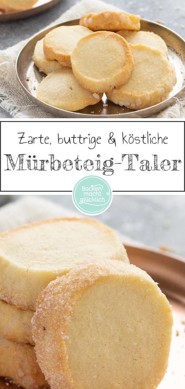 Rezept für herrlich mürbe Butterplätzchen-Taler. Die Farbe und Konsistenz der Plätzchen erinnern an Heidesand.