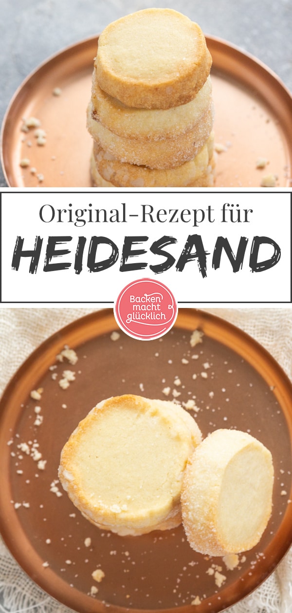 Rezept für herrlich mürbe Butterplätzchen-Taler. Die Farbe und Konsistenz der Plätzchen erinnern an Heidesand.