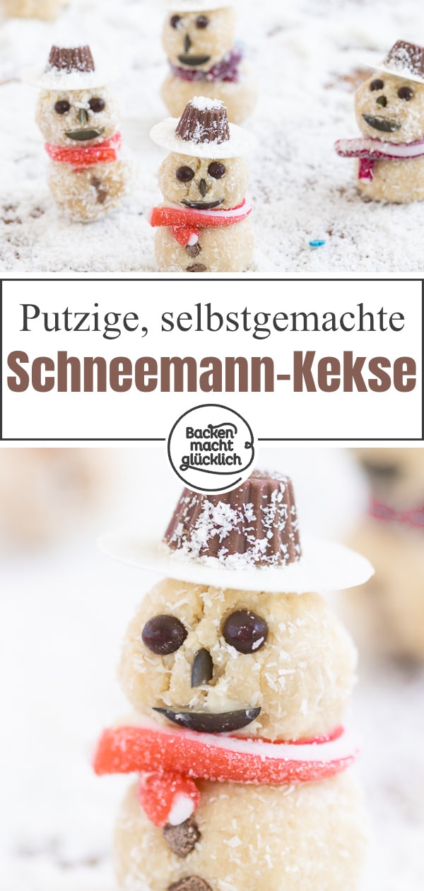 Lustige, putzige und leckere Schneemänner aus selbstgemachten Kokoskugeln. Die Kinder-Plätzchen sind ein Highlight (nicht nur) für Kinder!