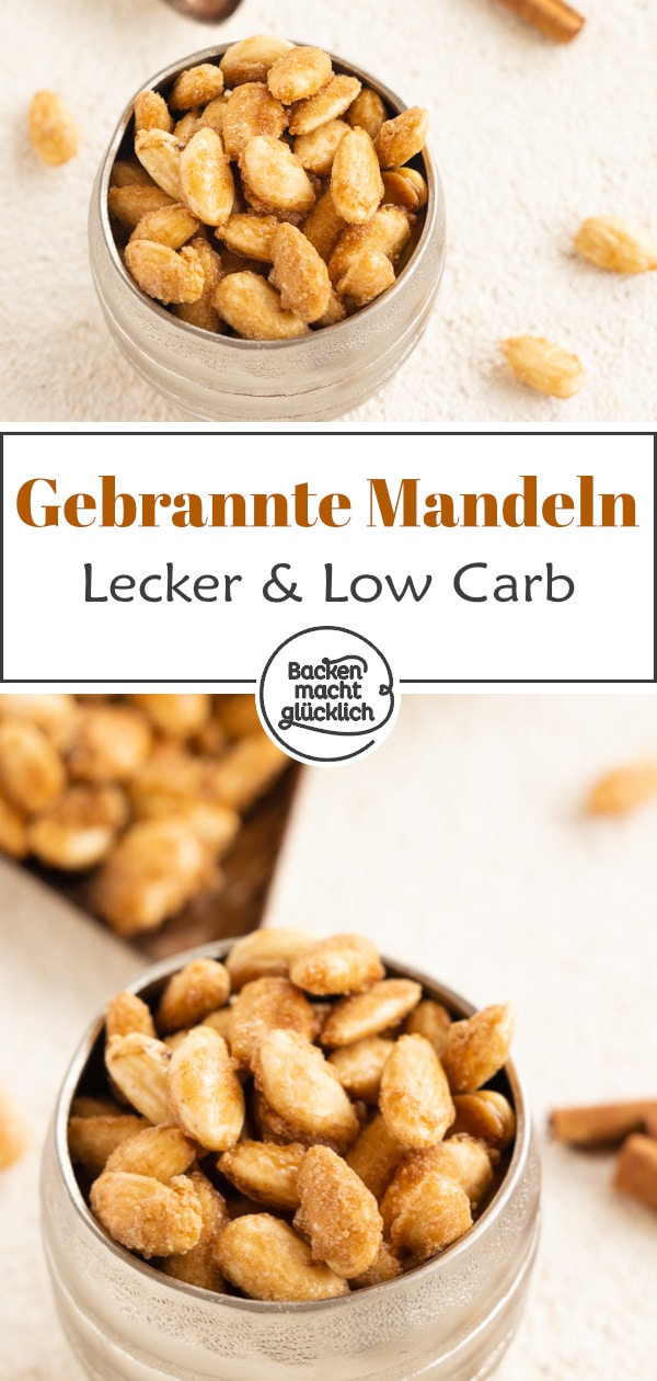 Diese gebrannten Mandeln sind blitzschnell gemacht, einfach zuzubereiten, extrem kohlenhydratarm und köstlich: Diese gesunde Variante des beliebten Winter-Snacks ist toll!