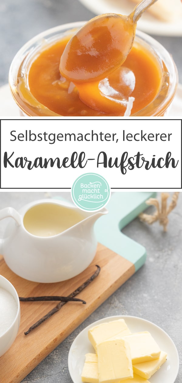 Herrlich sahnig-süße Karamellcreme aus nur 3 Zutaten. Der Brotaufstrich ist ein tolles Geschenk aus der Küche.