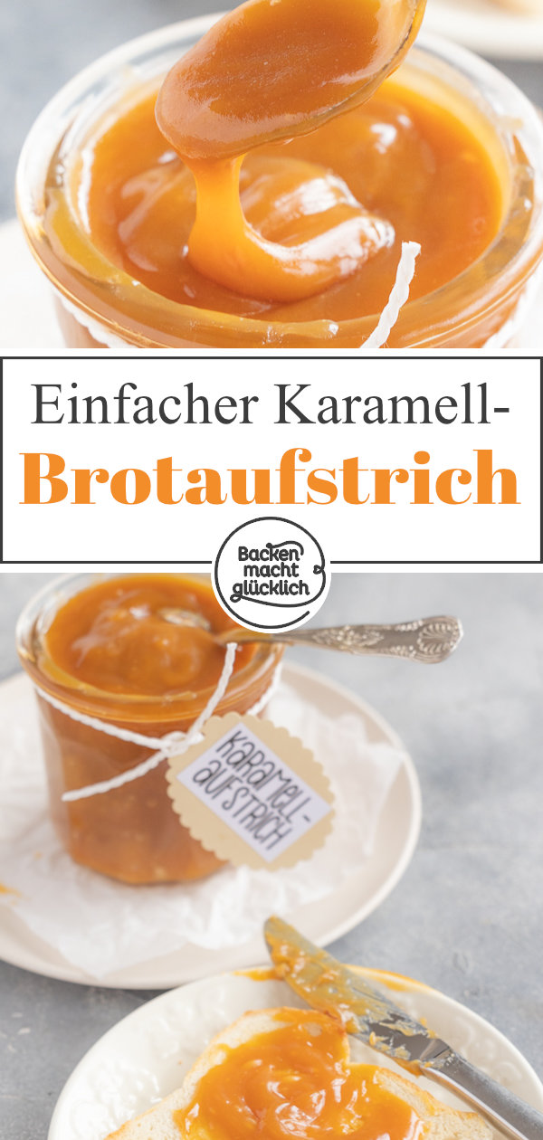 Herrlich sahnig-süße Karamellcreme aus nur 3 Zutaten. Der Brotaufstrich ist ein tolles Geschenk aus der Küche.