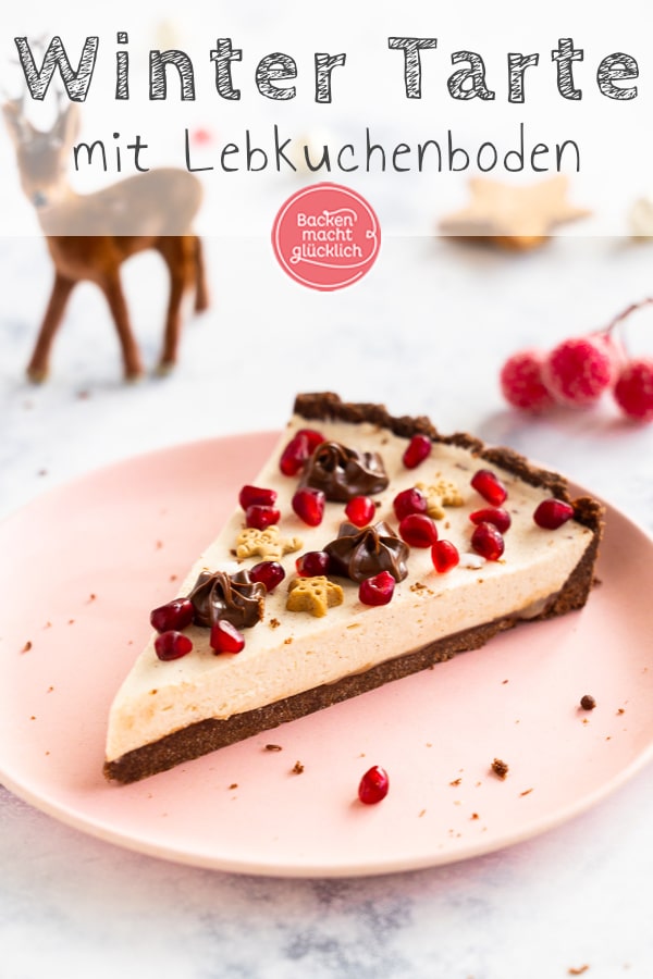 Winterlich, cremig, knusprig, lecker! Diese No Bake Torte mit Lebkuchenboden ist perfekt für die Weihnachtszeit!