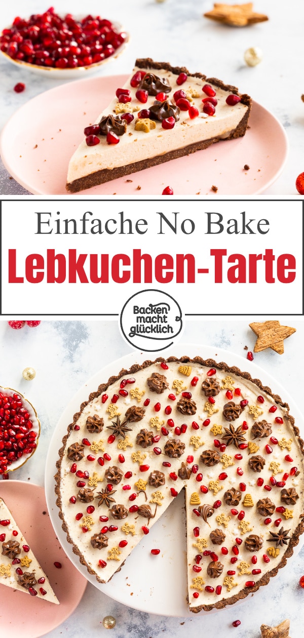 Winterlich, cremig, knusprig, lecker! Diese No Bake Torte mit Lebkuchenboden ist perfekt für die Weihnachtszeit!