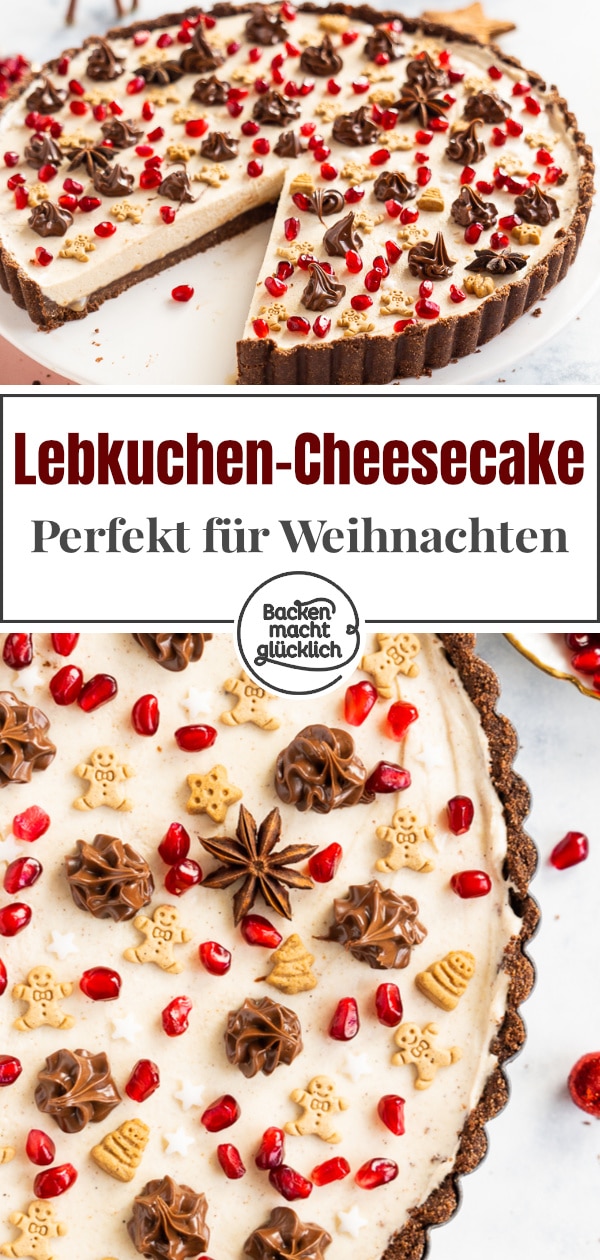 Winterlich, cremig, knusprig, lecker! Diese No Bake Torte mit Lebkuchenboden ist perfekt für die Weihnachtszeit!