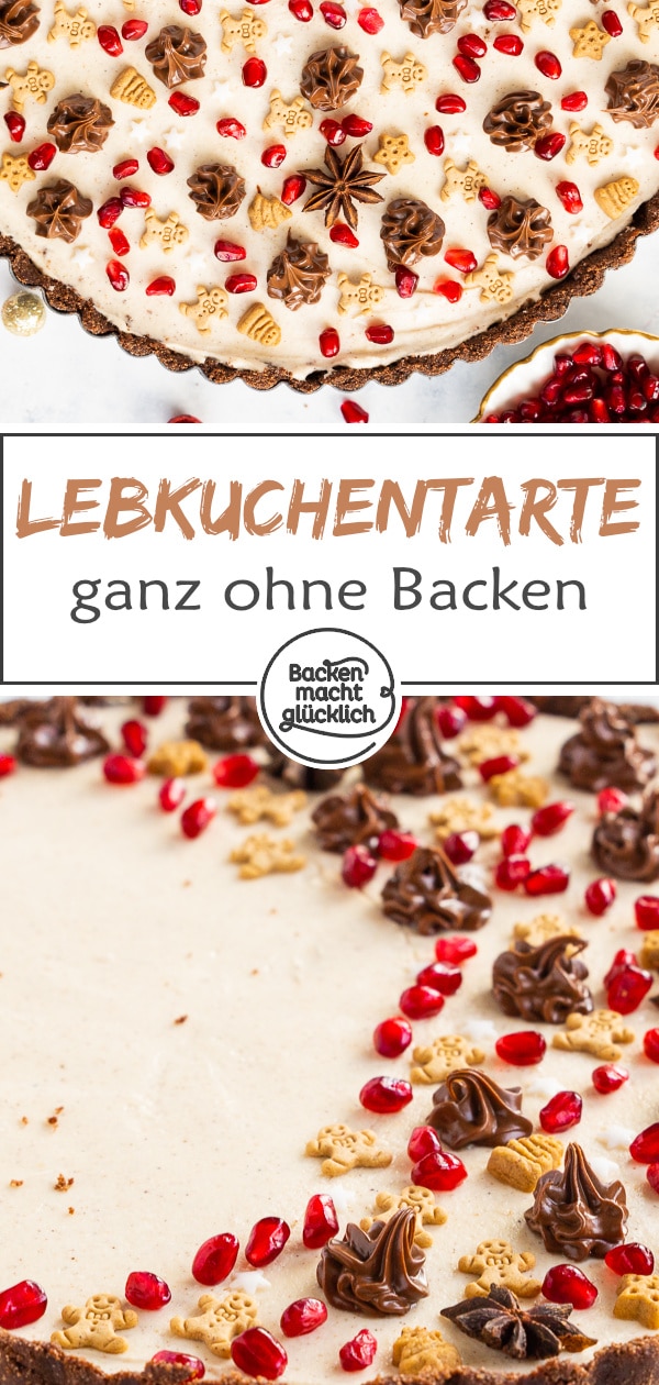 Winterlich, cremig, knusprig, lecker! Diese No Bake Torte mit Lebkuchenboden ist perfekt für die Weihnachtszeit!