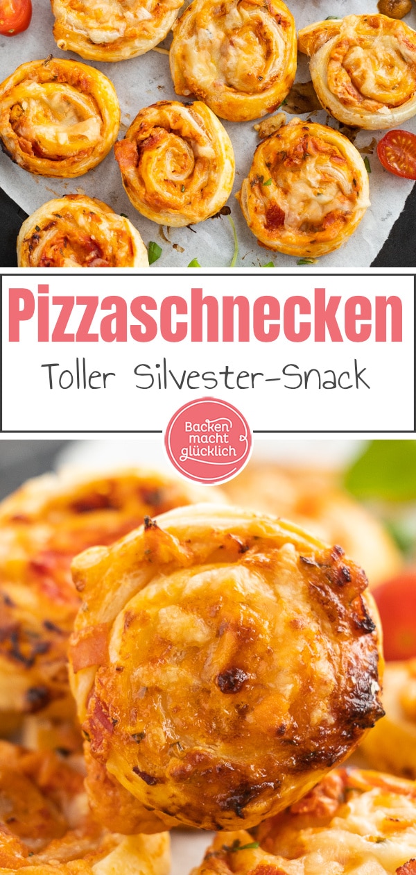 Diese Pizzaschnecken sind das perfekte Fingerfood für verschiedenste Anlässe. Die Blätterteigschnecken eignen sich super als Silvester-Snack, für Gartenpartys, Kindergeburtstage und Brunch-Treffen.