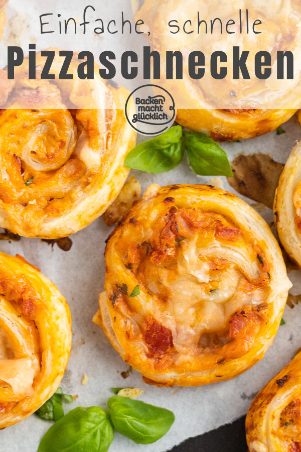 Diese Pizzaschnecken sind das perfekte Fingerfood für verschiedenste Anlässe. Die Blätterteigschnecken eignen sich super als Silvester-Snack, für Gartenpartys, Kindergeburtstage und Brunch-Treffen.