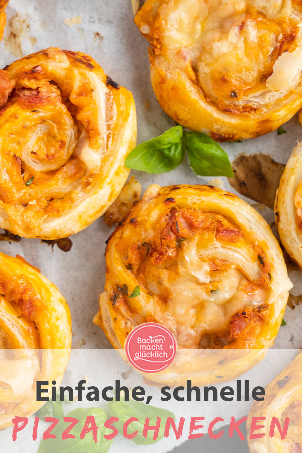 Diese Pizzaschnecken sind das perfekte Fingerfood für verschiedenste Anlässe. Die Blätterteigschnecken eignen sich super als Silvester-Snack, für Gartenpartys, Kindergeburtstage und Brunch-Treffen.