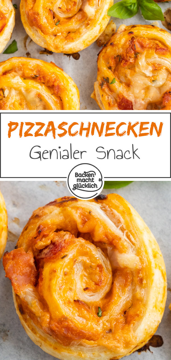 Diese Pizzaschnecken sind das perfekte Fingerfood für verschiedenste Anlässe. Die Blätterteigschnecken eignen sich super als Silvester-Snack, für Gartenpartys, Kindergeburtstage und Brunch-Treffen.