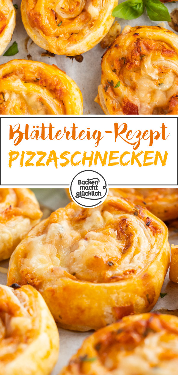 Diese Pizzaschnecken sind das perfekte Fingerfood für verschiedenste Anlässe. Die Blätterteigschnecken eignen sich super als Silvester-Snack, für Gartenpartys, Kindergeburtstage und Brunch-Treffen.