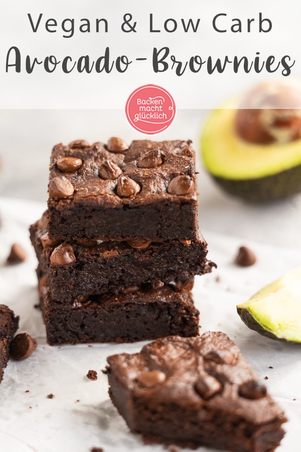 Low Carb Avocadobrownies ohne Zucker, Mehl, Eier, Öl und Butter. Unglaublich, wie toll Brownies mit Avocado schmecken können!