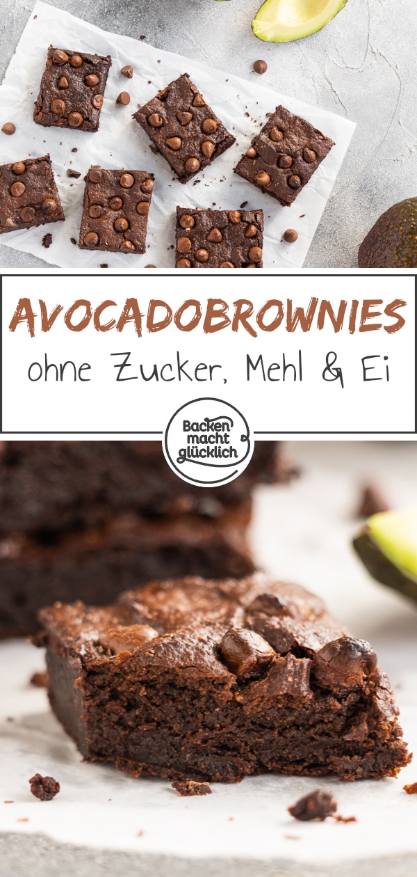 Low Carb Avocadobrownies ohne Zucker, Mehl, Eier, Öl und Butter. Unglaublich, wie toll Brownies mit Avocado schmecken können!