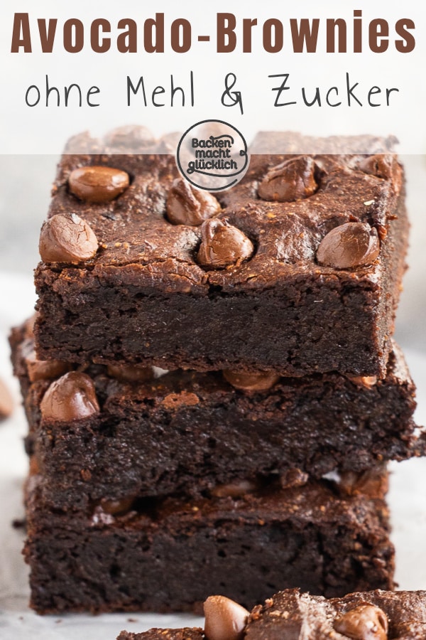 Low Carb Avocadobrownies ohne Zucker, Mehl, Eier, Öl und Butter. Unglaublich, wie toll Brownies mit Avocado schmecken können!