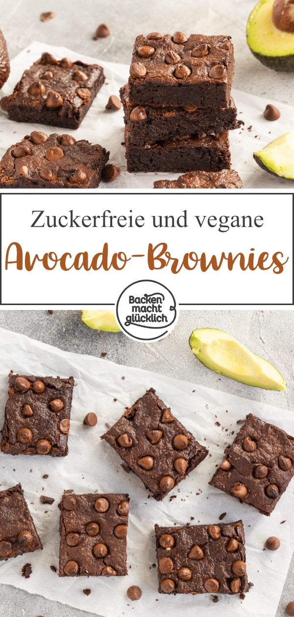 Low Carb Avocadobrownies ohne Zucker, Mehl, Eier, Öl und Butter. Unglaublich, wie toll Brownies mit Avocado schmecken können!