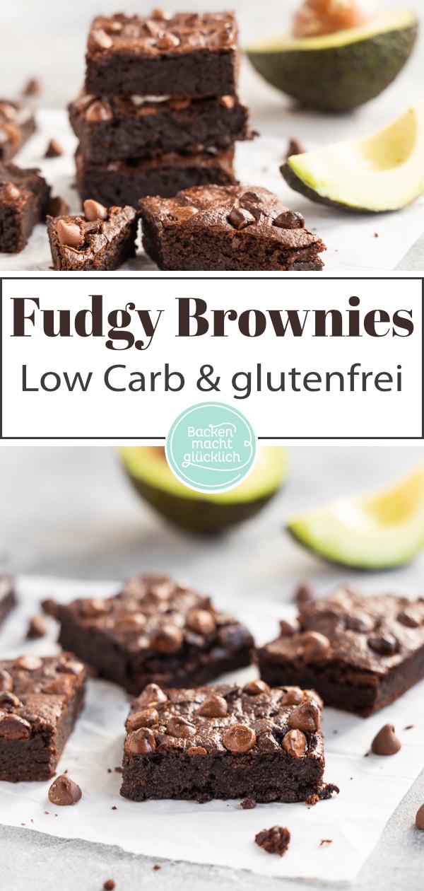 Low Carb Avocadobrownies ohne Zucker, Mehl, Eier, Öl und Butter. Unglaublich, wie toll Brownies mit Avocado schmecken können!