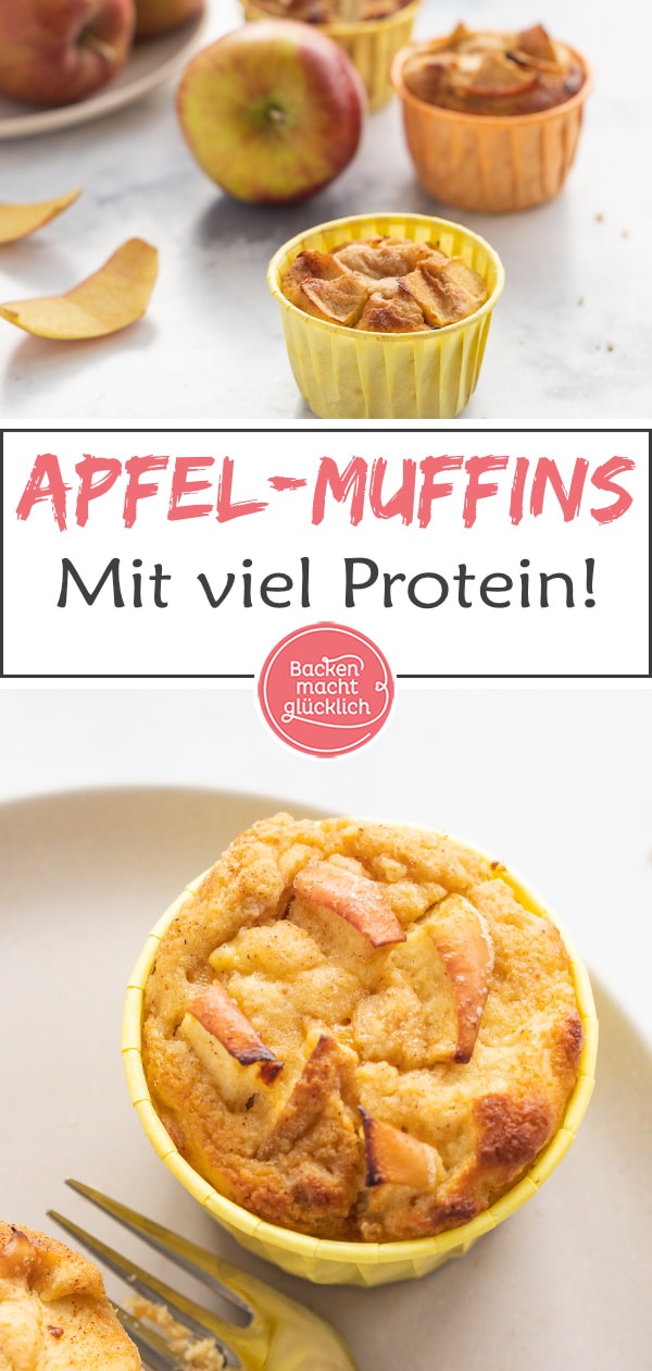 Diese Apfelmuffins sind einfach, fruchtig, proteinreich und lecker. Die kohlenhydratarmen Muffins mit Äpfeln und Zimt schmecken rein gar nicht nach Verzicht.