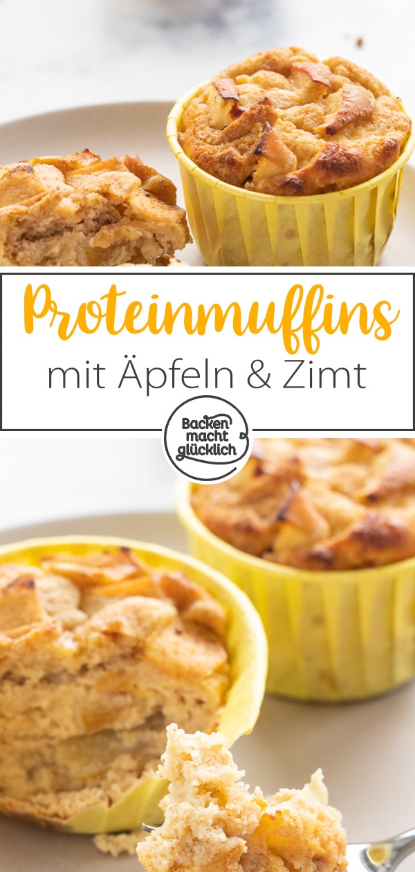 Diese Apfelmuffins sind einfach, fruchtig, proteinreich und lecker. Die kohlenhydratarmen Muffins mit Äpfeln und Zimt schmecken rein gar nicht nach Verzicht.