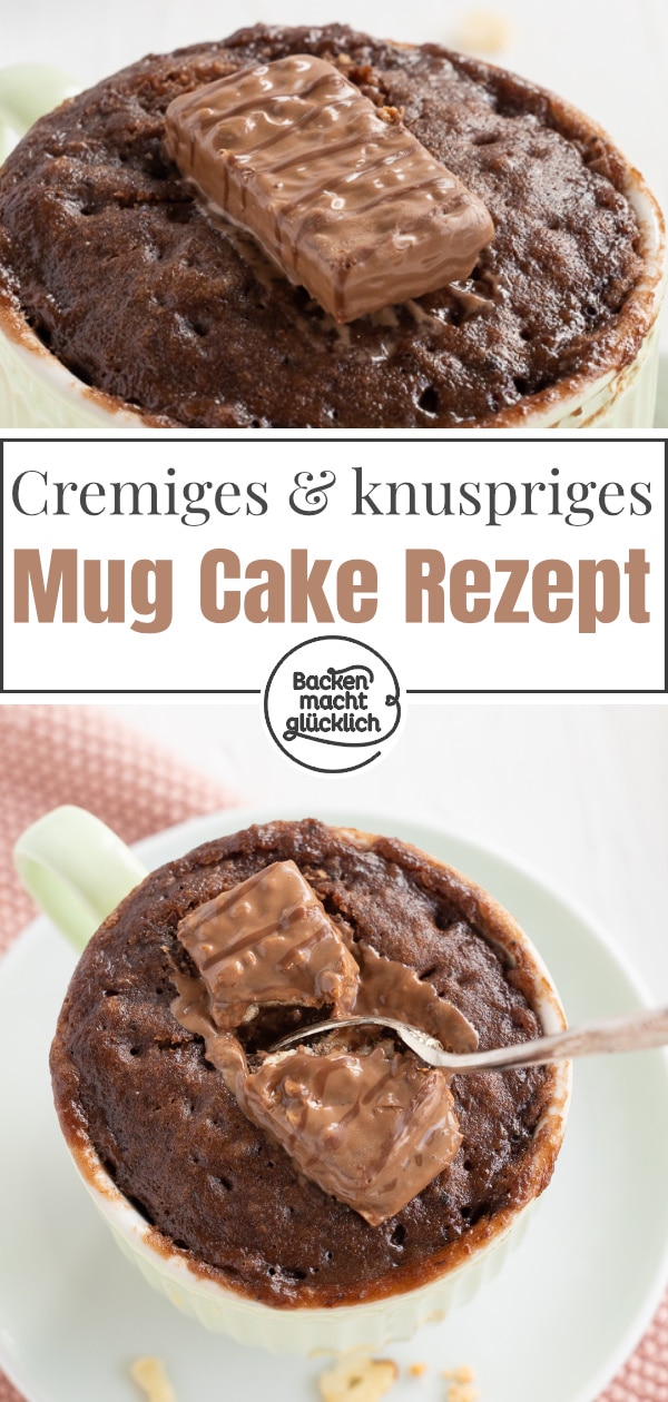 Nur 5 Minuten Zeit, aber Lust auf leckeren Schokokuchen? Dann solltet ihr dieses Mug Cake Rezept mit Überraschungseffekt mal testen!