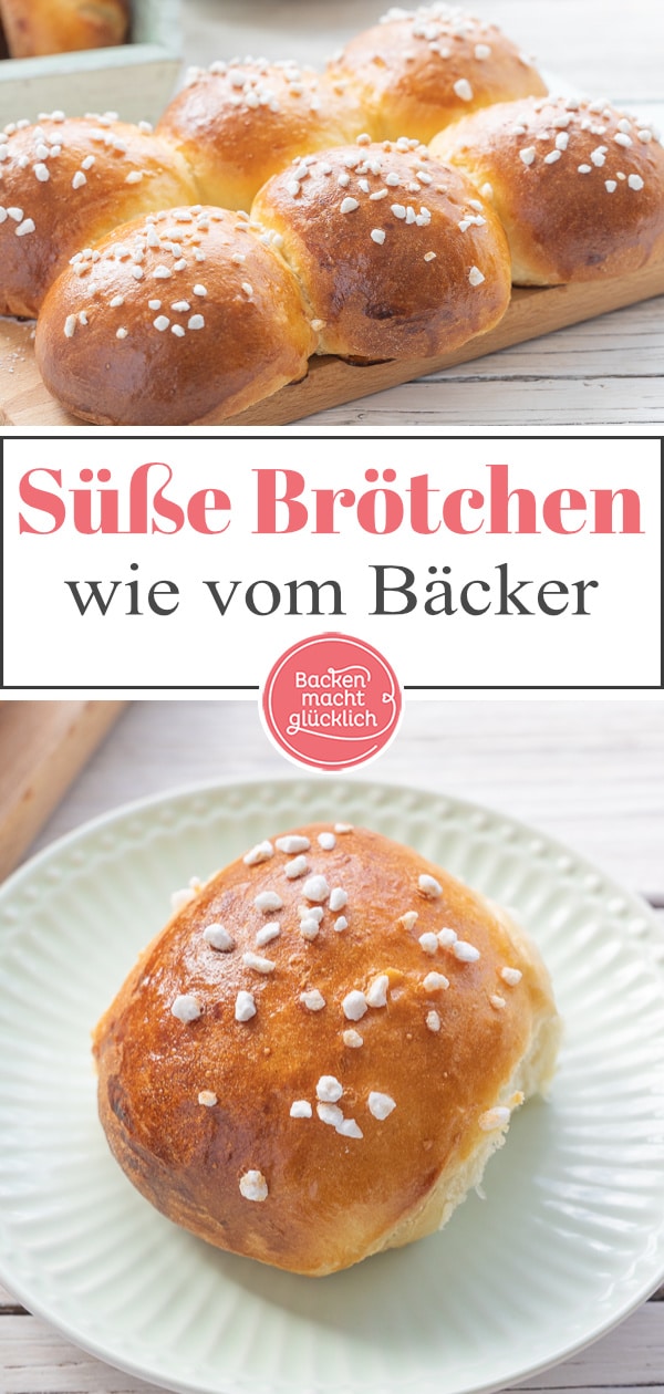 Tolles Rezept für herrlich luftige, süße Hefebrötchen wie vom Bäcker. Die Milchbrötchen schmecken viel besser als gekauft.