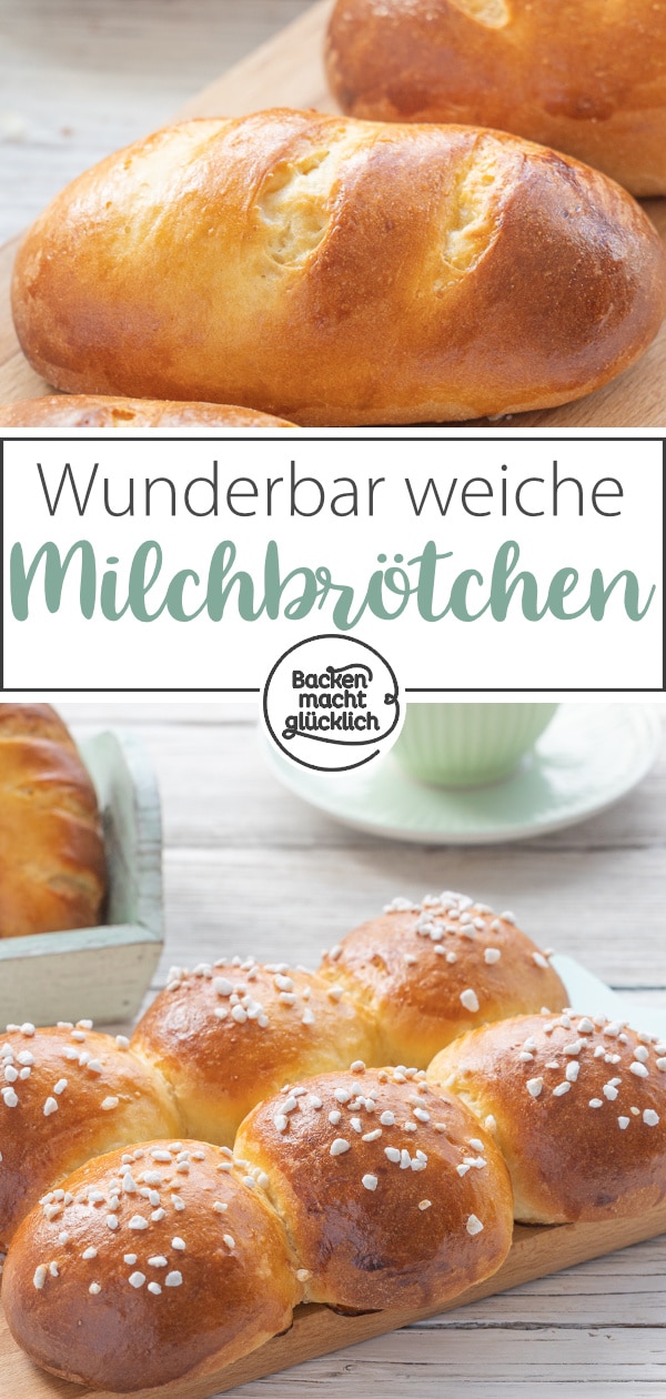 Tolles Rezept für herrlich luftige, süße Hefebrötchen wie vom Bäcker. Die Milchbrötchen schmecken viel besser als gekauft.