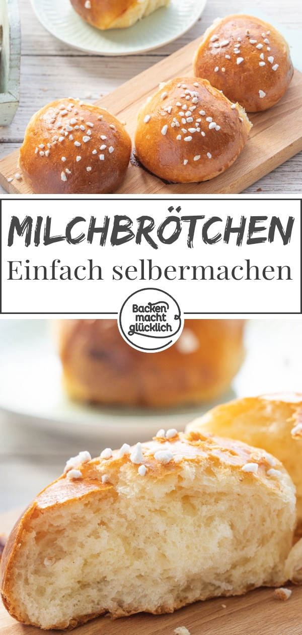 Tolles Rezept für herrlich luftige, süße Hefebrötchen wie vom Bäcker. Die Milchbrötchen schmecken viel besser als gekauft.