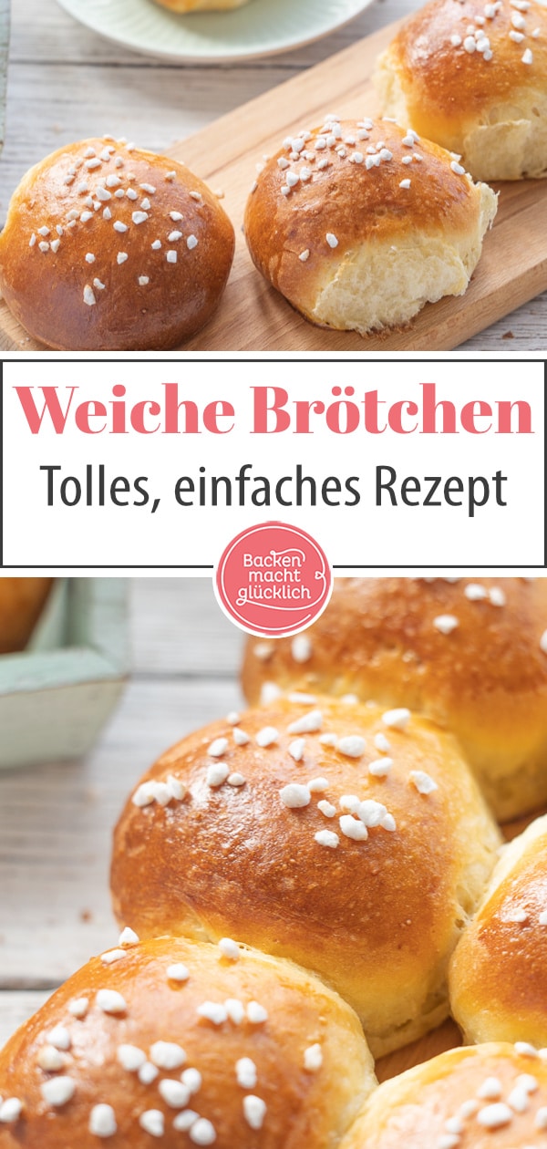Tolles Rezept für herrlich luftige, süße Hefebrötchen wie vom Bäcker. Die Milchbrötchen schmecken viel besser als gekauft.
