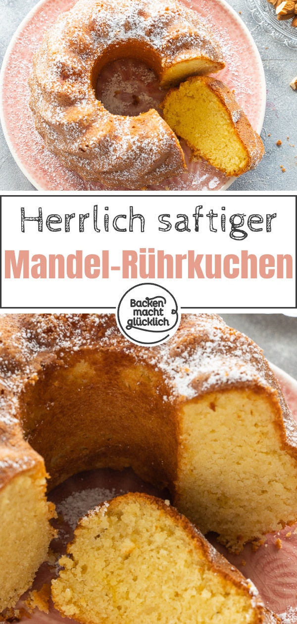 Wunderbar flaumiger, saftiger Gugelhupf mit Mandeln und Vanille, der einfach zu backen ist und trotzdem was hermacht.