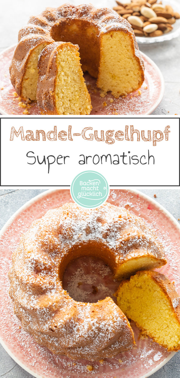 Wunderbar flaumiger, saftiger Gugelhupf mit Mandeln und Vanille, der einfach zu backen ist und trotzdem was hermacht.