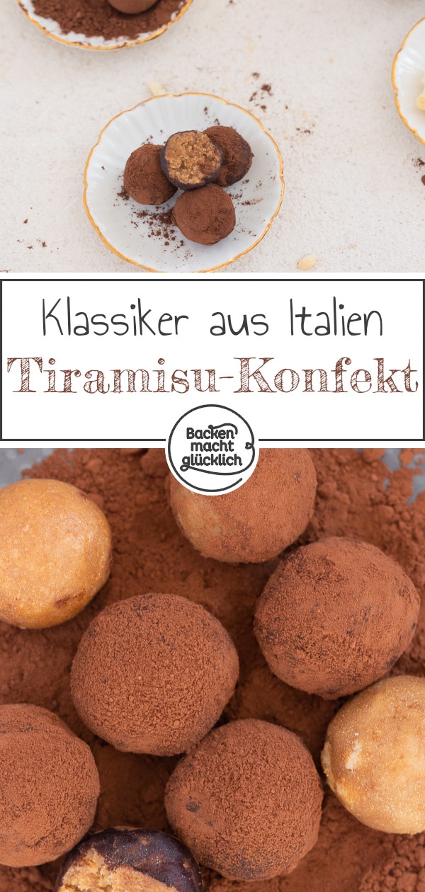 Nur 10 Minuten Zeit, aber Lust auf Pralinen? Mit diesem einfachen Rezept für Tiramisu-Konfekt könnt ihr im Nu losnaschen. Die Tiramisu-Kugeln schmecken einfach köstlich.