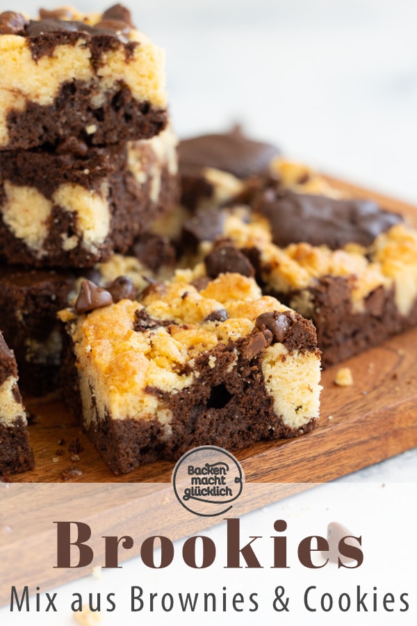 Diese saftigen Brownies mit einer Art Streusel-Topping sind wirklich umwerfend - denn doppelt gemoppelt schmeckt einfach besser! Dieses Rezept für Brookies ist köstlich.