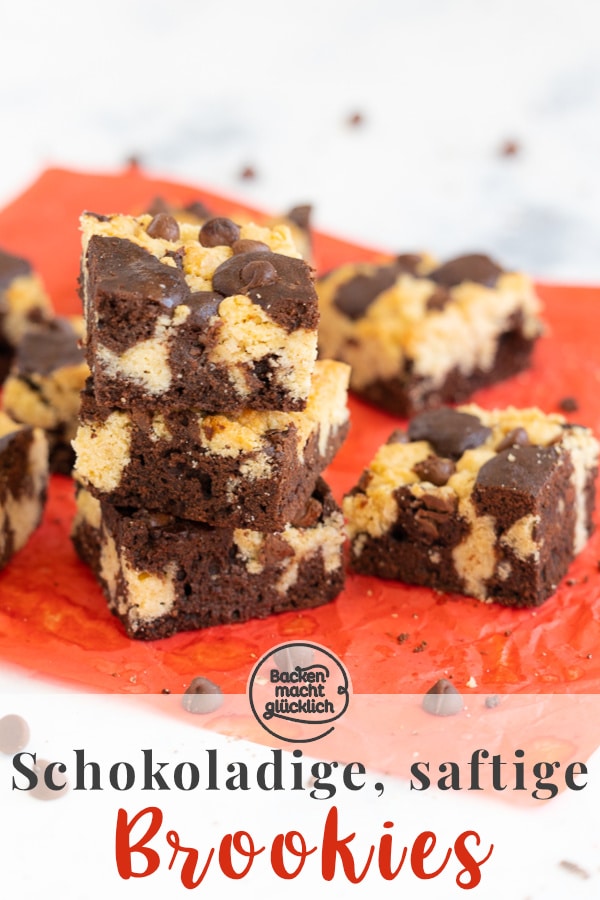 Diese saftigen Brownies mit einer Art Streusel-Topping sind wirklich umwerfend - denn doppelt gemoppelt schmeckt einfach besser! Dieses Rezept für Brookies ist köstlich.