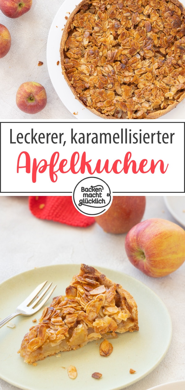 Steht ihr auf Obstkuchen mit Crunch? Dann ist dieser Florentiner Apfelkuchen ein toller Mix aus Bienenstich, Florentiner Plätzchen und Apfeltarte wie gemacht für euch!