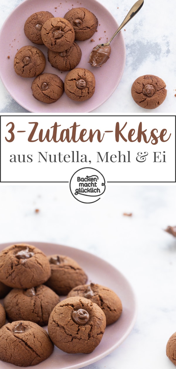 Blitzschnelles Rezept für Cookies aus Nussnougarcreme, für die ihr nur 3 Zutaten braucht. Die Nutellakekse werden euch garantiert umhauen!