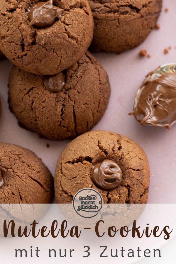 Blitzschnelles Rezept für Cookies aus Nussnougarcreme, für die ihr nur 3 Zutaten braucht. Die Nutellakekse werden euch garantiert umhauen!