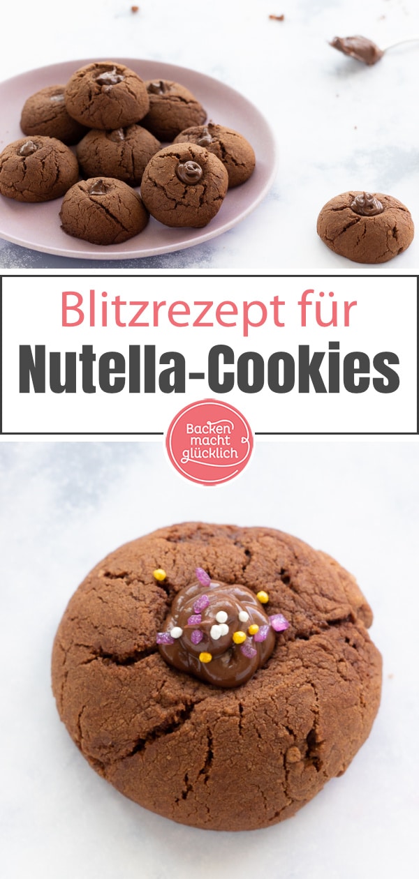 Blitzschnelles Rezept für Cookies aus Nussnougarcreme, für die ihr nur 3 Zutaten braucht. Die Nutellakekse werden euch garantiert umhauen!