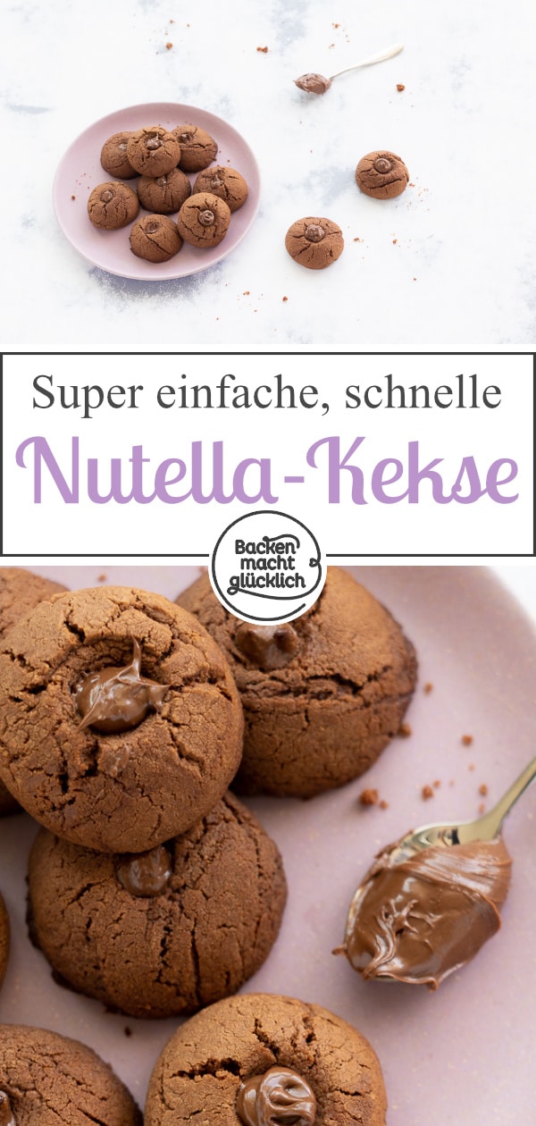 Blitzschnelles Rezept für Cookies aus Nussnougarcreme, für die ihr nur 3 Zutaten braucht. Die Nutellakekse werden euch garantiert umhauen!