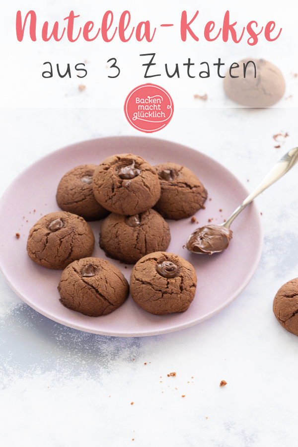 Blitzschnelles Rezept für Cookies aus Nussnougarcreme, für die ihr nur 3 Zutaten braucht. Die Nutellakekse werden euch garantiert umhauen!