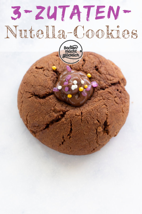 Blitzschnelles Rezept für Cookies aus Nussnougarcreme, für die ihr nur 3 Zutaten braucht. Die Nutellakekse werden euch garantiert umhauen!