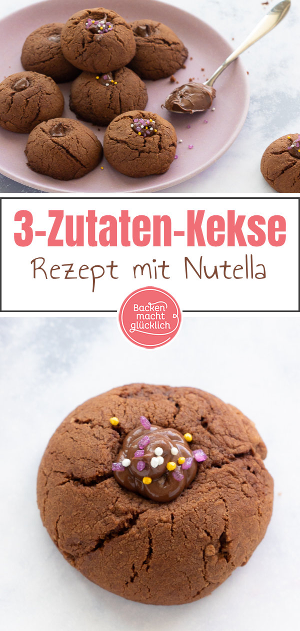 Blitzschnelles Rezept für Cookies aus Nussnougarcreme, für die ihr nur 3 Zutaten braucht. Die Nutellakekse werden euch garantiert umhauen!