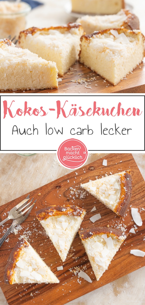 Diesen cremigen Quarkkuchen mit Kokos muss man einfach probieren: Der Kokos-Käsekuchen schmeckt leicht exotisch, schön soft und so lecker!